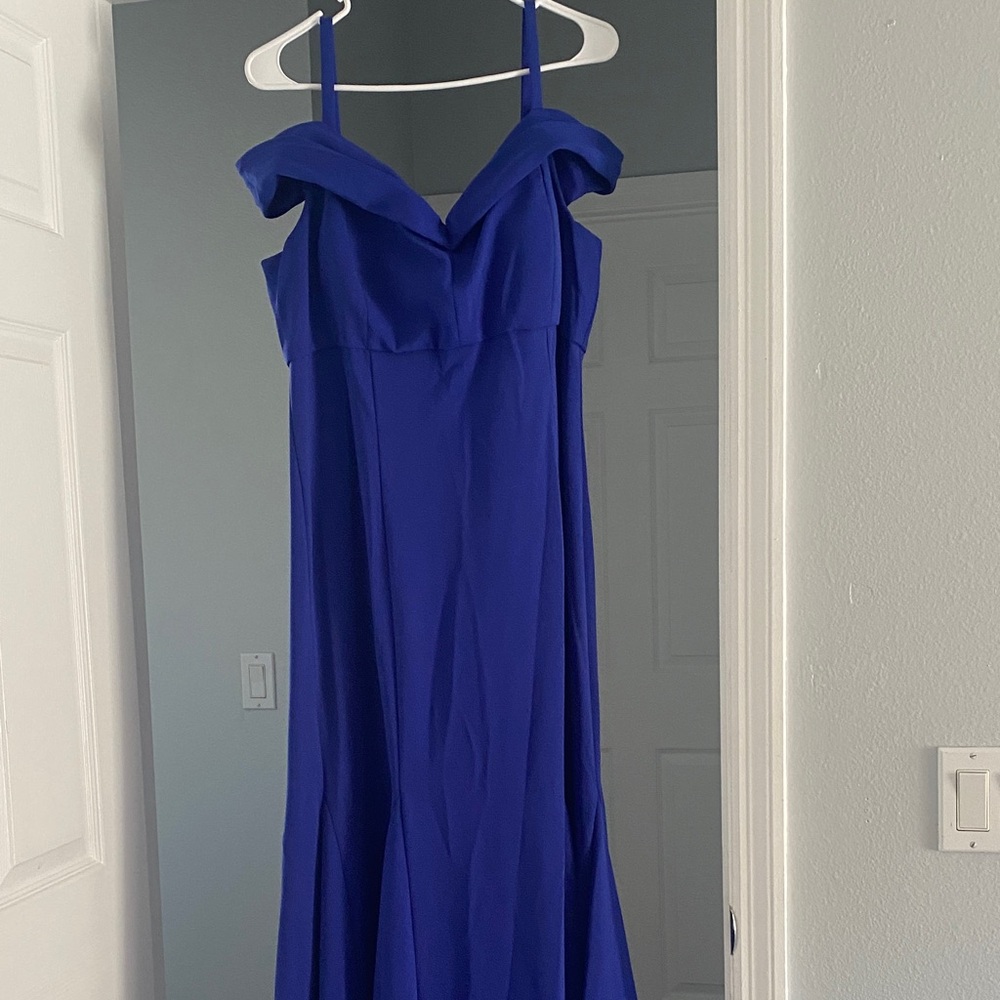 R&M Richards Royal Blue Strapless Dress
